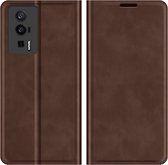 Xiaomi Poco F5 Pro Magnetic Wallet Case - Brown