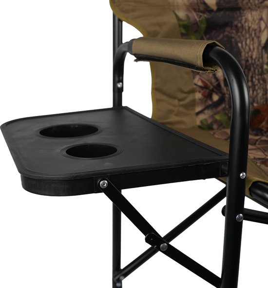 Eurocatch - Opvouwbare Campingstoel Met Opklapbare zijtafel - Camouflage - Director Chair - Visstoel - Comfortabel — afbeelding 2