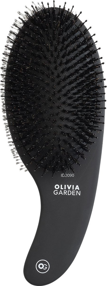 Olivia Garden Expert Care Curve Borstel Boar and Nylon Bristle Matt Black