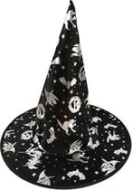 Chapeau de Sorcière Enfants - Sorcière - Zwart/ Argent- Chapeau de Sorcière Halloween - Taille Unique - One Piece - Unisexe