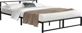 Metalen bed Germaine - Bedframe - Met bedbodem - Zwart - 180x200 - Staal - Modern design