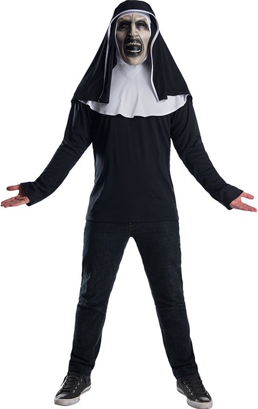 Rubies The Nun - Unisex kostuum met shirt, habijt en kap - Maat XS