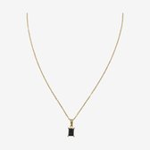 Essenza Rectangle Black Stone Necklace Gold