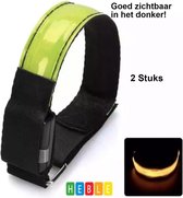 LED Hardlooparmband Geel - Fietsen - Outdoor Sportarmband - Reflecterende Hardloopverlichting - van Heble®