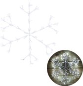 Cheqo® Lichtgevende Sneeuwvlok - Lichtslang - Kerstverlichting - Kerstfiguur - Slangverlichting - 216LED - 60cm - Warm Wit
