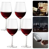 Cheqo® 4 Wijnglazen voor Rode Wijn - Wijnglas Set - Rode Wijnglazen - 580ml (58cl) - 21cm - Transparant - Vaatwasbestendig