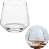 Cheqo® Luxe Kristal Waterglazen - Whiskeyglazen - Sapglazen - Drinkglazen van Kristalglas -380ml - 2 stuks