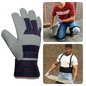 Cheqo® PRO Leren Werkhandschoenen - Handschoenen voor Klussen - Cow Split Leather - EN 420 + EN 388 - 2124 - TP0450D - 140g - 11/XXL