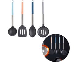 Luxe Keukengerei Set - Spatelset - Keuken Spatel - Kookgerei Set - Hittebestendig - Spatels - Met Bakspaan - Pollepel - Schuimspaan - Opscheplepel - 4 Stuks Luxe Keukengerei Set - Spatelset - Keuken Spatel - Kookgerei Set - Hittebestendig - Spatels - Met Bakspaan - Pollepel - Schuimspaan - Opscheplepel - 4 Stuks