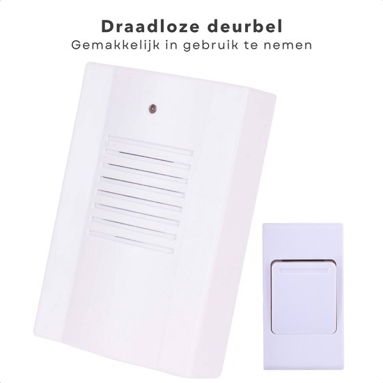 Draadloze Deurbel - 16 Geluiden - 30m Bereik - 14x9,5x4cm - Op Batterijen - Inclusief EBOOK — afbeelding 2