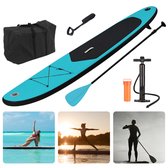Bol.com Cheqo® Complete SUP-Set - Opblaasbaar SUP Board - Stand Up Paddle Board - Tot 80kg - EVA Anti-Slip - Verstelbare Peddel ... aanbieding