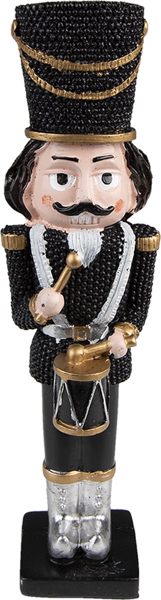 HAES deco Kerst Notenkraker Kleur Zwart Formaat 5x4x20 cm Materiaal Polyresin Notenkraker Figuur Notenkraker Soldaat Kerstfiguur Kerstdecoratie