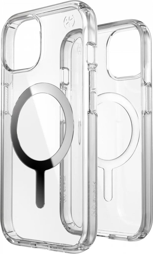 Speck hoesje geschikt voor Apple iPhone 15/14/13 - Kristalhelder - MagSafe - Valbescherming tot 4 meter - Microban Antibacterieel - Presidio Perfect Clear lijn - Transparant
