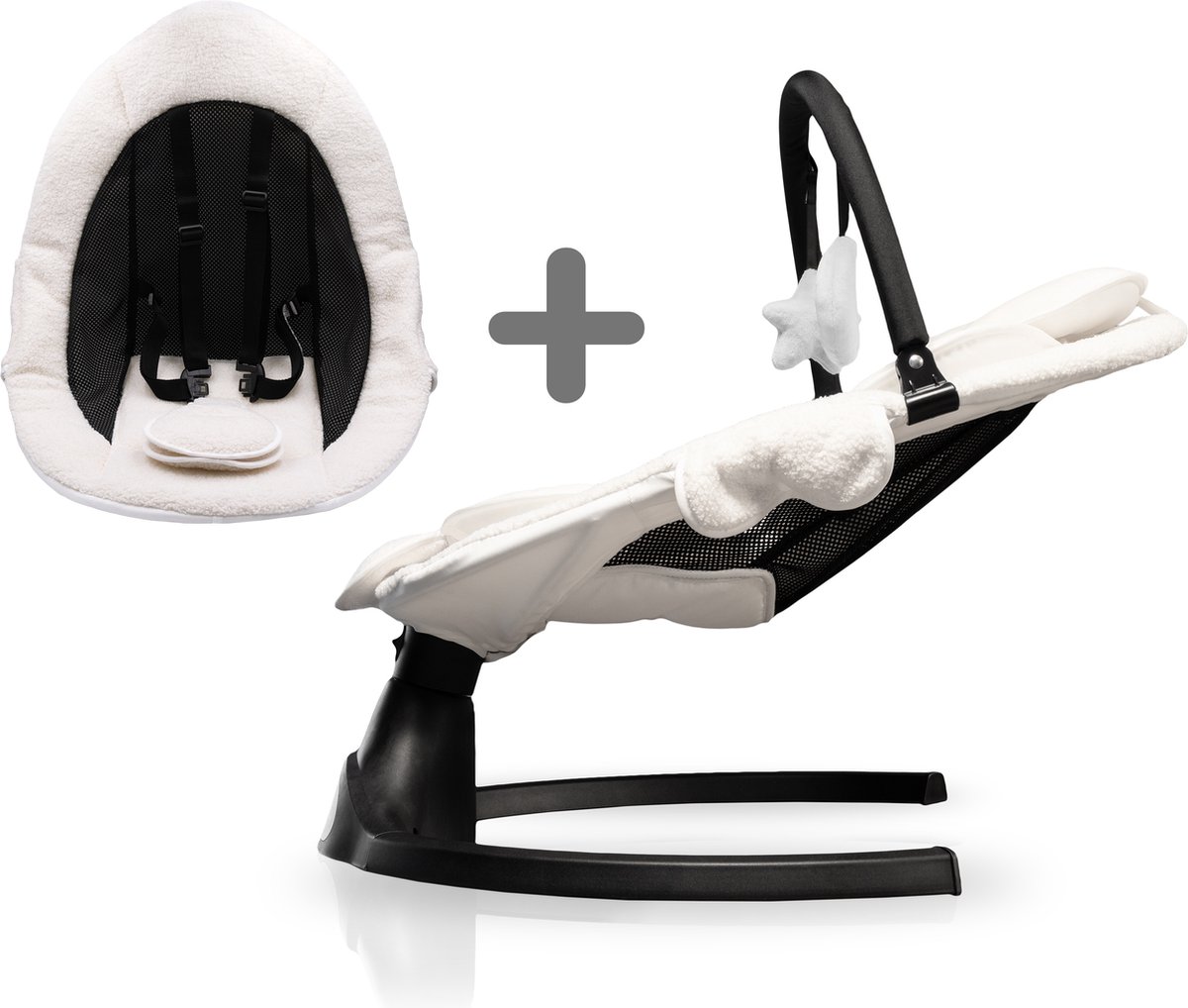 Bol.com LUVION® Babyswing met Extra Tweede Wipstoelhoes - Elektrische Babyschommel - Automatische Wipstoel voor je Baby - Extra ... aanbieding