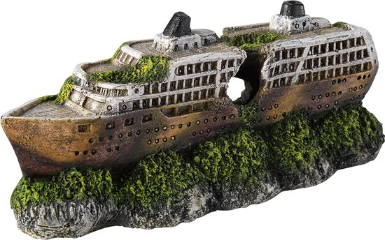 Aquarium decoratie - Cruiseschip - 19,5 x 7,5 x 8 cm
