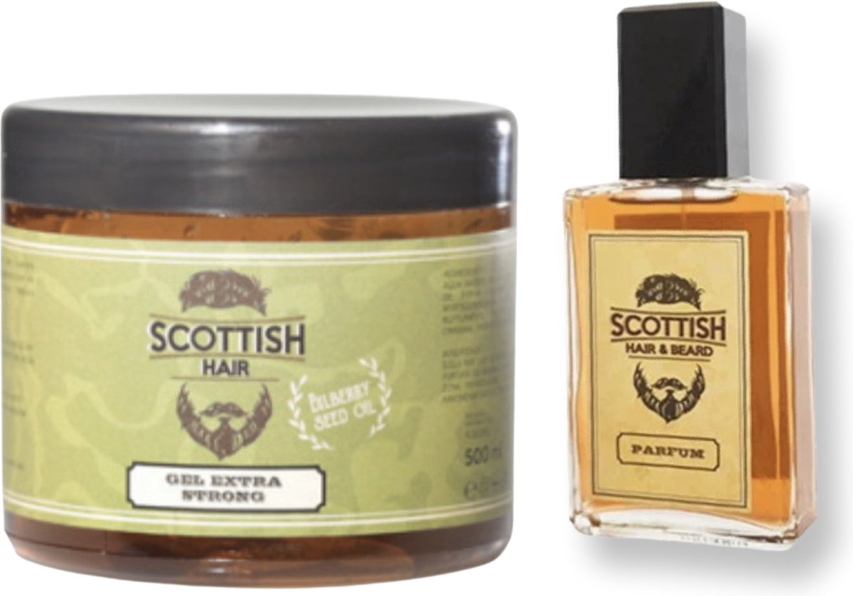 Scottish Hair & Beard Parfum 100 ml + SCOTTISH HAIR & BEARD STYLING & FINISHING GEL EXTRA STRONG 500ML