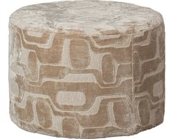WOOOD Yago Poef - Polyester - Naturel - 43x60x60