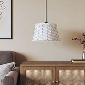 The Living Store Plafondlampenkap - Natuurlijk Riet - 38 x 23 cm - Wit - Geschikt voor E27 peertjes
