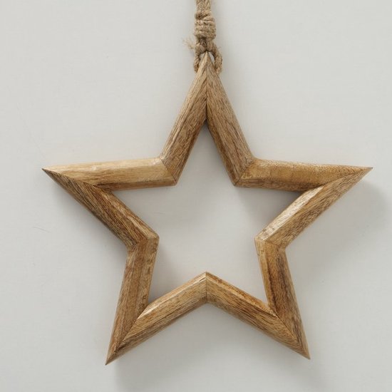 Decoratiehanger Taliz – Ster – Mangohout – Groot