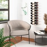 Luxwine - Wijnrek - Wijnrekken - Wijnrek muur - Modern - Zwart - Metaal - 12,5 x 2,6 x 90 cm
