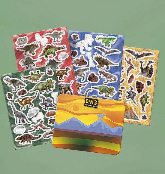 Totum Dino 45 raam stickers niet permanente verplaatsbare stickers dinosaurus voor thuis en op reis - Totum