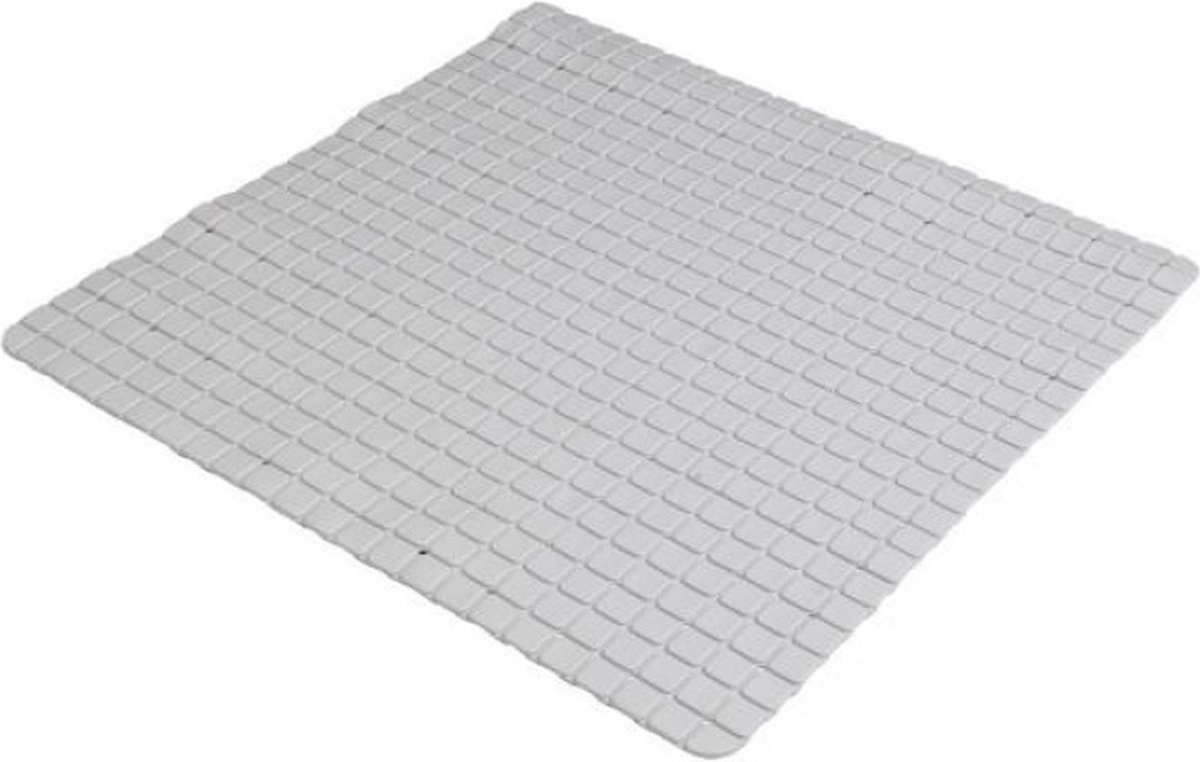 Urban Living Badkamer/douche anti slip mat - rubber - voor op de vloer - steengrijs - 55 x 55 cm