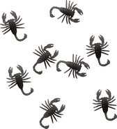 Fiestas nep schorpioenen 6 cm - zwart - 16x - Horror/griezel thema decoratie beestjes