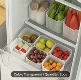 Organizer koelkast - set van 3 - Koelkastdeur - Fruitlade - Bewaarbakje - 3 delig - Transparante koelkast organizer -