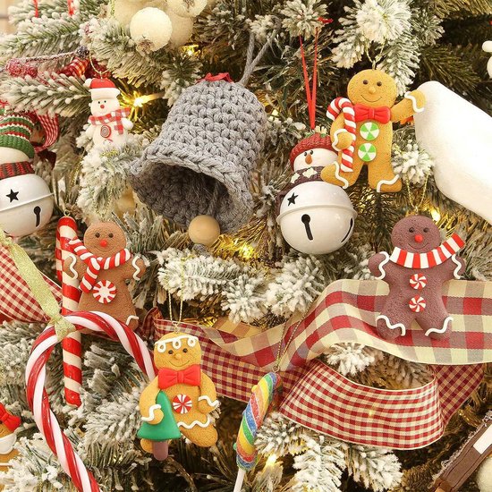 Décorations pour sapins de Noël, 12 pièces, bonhomme en pain d'épice  traditionnel,... | bol