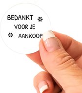 Klanten bedankjes stickers wit | 4 cm 48 stuks | bedankt voor je aankoop - webshop winkel stickers - etiketten sluitzegel