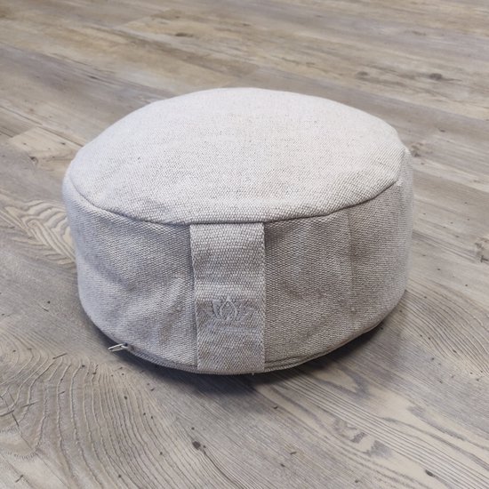 Om Namaste Design XL Meditatiekussen Zitkussen Rond - Creme - jute-look - XL van Om Namaste — afbeelding 3