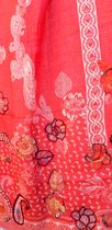 Geborduurde wollen dames sjaal in grenadine - 70 x 180 cm