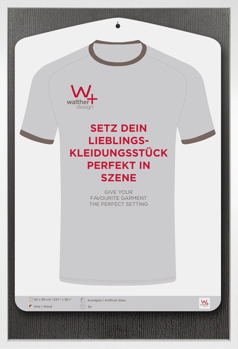 Walther Stockholm - 3D MDF Houten lijst - Fotoformaat 60x90 cm - Kunstglas - Wit