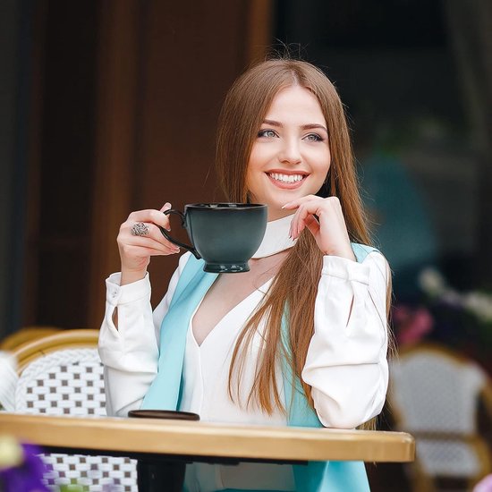 Lot De 5 Tasses à Expresso Sans Anse En Céramique – 50 Ml, Design Unique Dégradé, Pour Café/thé - 5