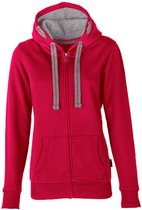Women's Hooded Jacket met ritssluiting Raspberry - L