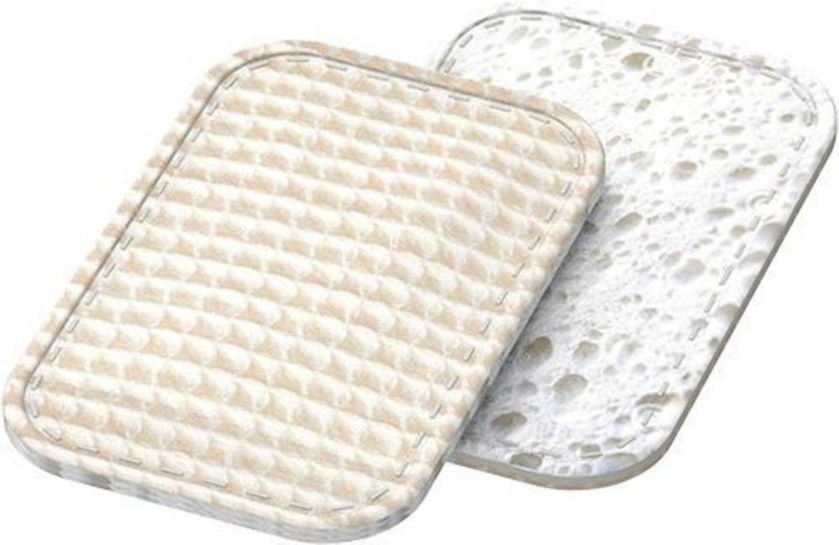 Bee's Wax - Eco Friendly Schuurspons Set van 2 Stuks Loofah - - Wit -
