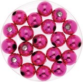 240x stuks sieraden maken glans deco kralen in het roze van 10 mm - Kunststof reigkralen voor armbandjes/kettingen