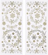 2 feuilles d'autocollants de flocons de neige avec 29 autocollants dorés - Décorations de Noël