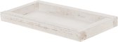 Kaarsenbord-plateau - rechthoekig - hout - wit - 28 x 15 cm - Kaarsenonderzetter