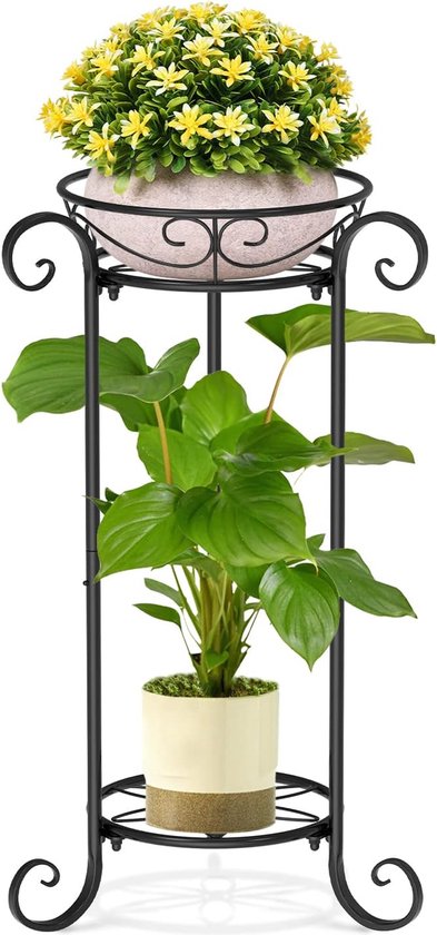 Support pour plantes à 2 niveaux, support pour pots de fleurs en métal,  hauteur 70 cm,... | bol