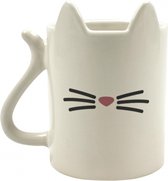 Tasse/mug à café motif chats/ Chats en porcelaine blanche 350 ml - Pour les fans de chats