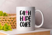 Mok Faith Hope Cure - Cancer - Gift - Cadeau - FightCancer - CancerSurvivor - CancerWarrior - CancerJourney - Kanker - KankerBewustzijn - KankerOverlevende - KankerSteun - KankerStrijder
