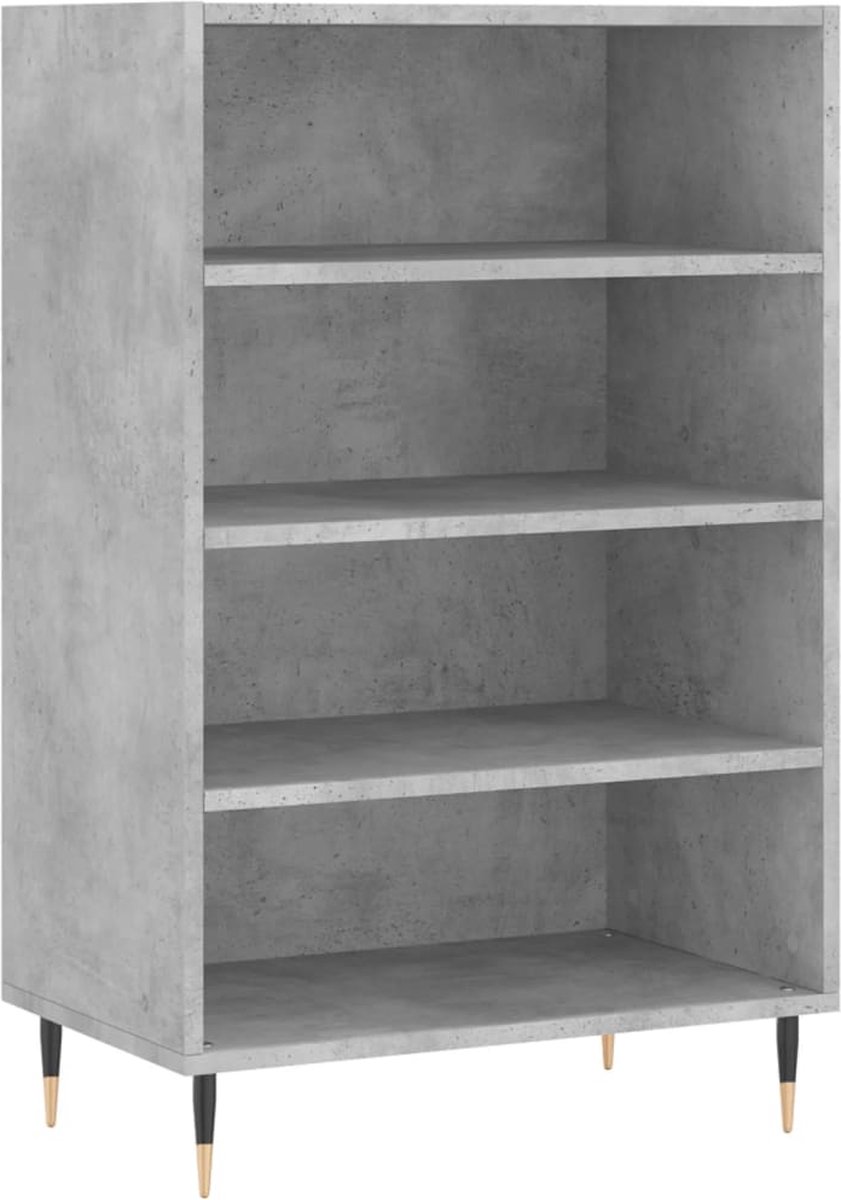 vidaXL Hoge kast 57x35x90 cm bewerkt hout gerookt eikenkleurig, dressoir, hoge opbergkast, bijzetkast, opbergrek, hoog opbergrek, opbergkast, wandkast