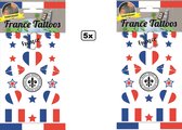60x Tattoos Frankrijk - nep tatoo - Festival landen Frans thema feest fun plakplaatjes haantjes Sport