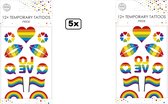 60x Tattoos regenboog - nep tatoo - Festival LGBTQ Regenboog Rainbow Pride thema feest fun