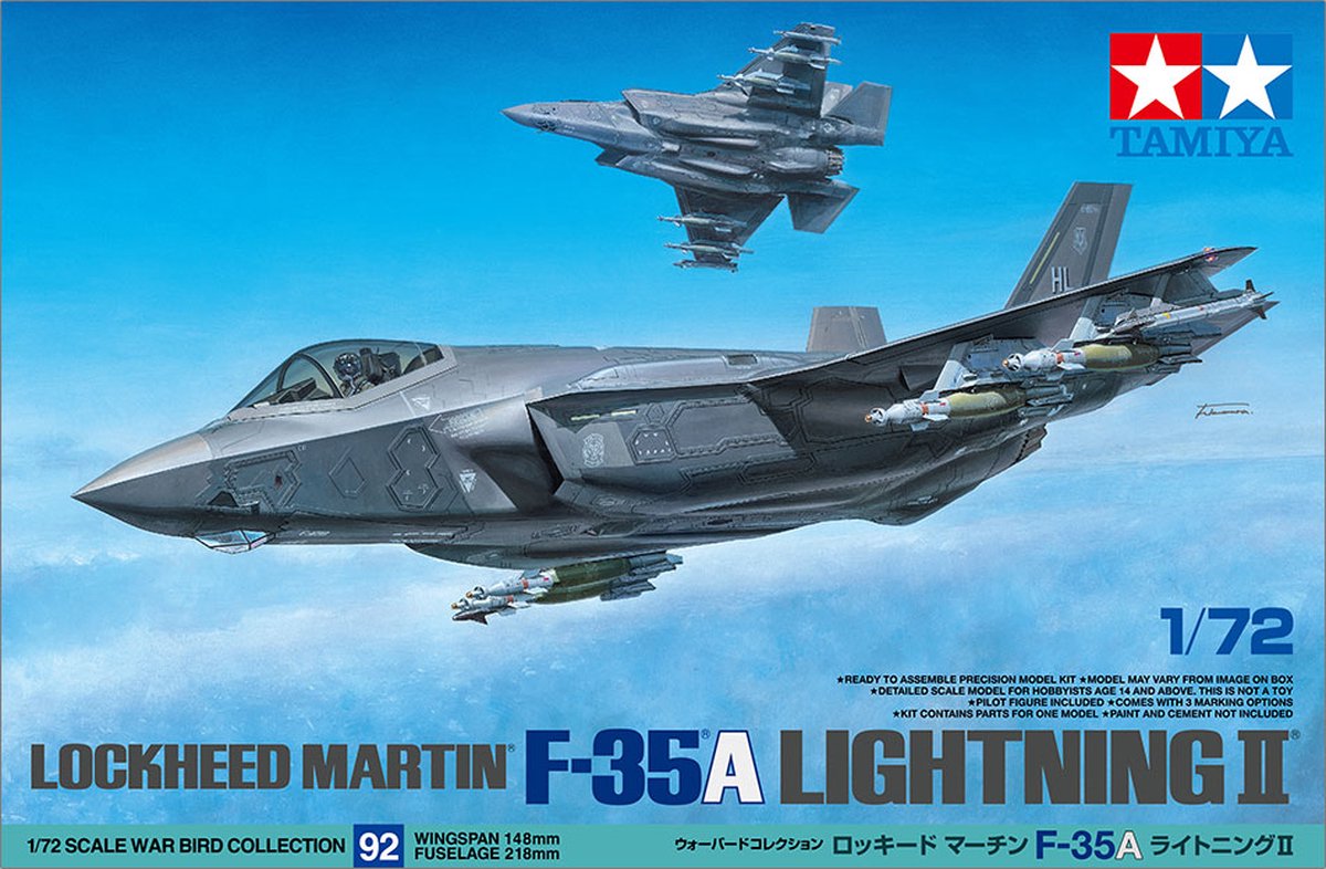 Tamiya Modelbouwpakket Militaire voertuigen - 60792 Lockheed Martin F-35A Lightning II Plastic - 1:72 - Modelbouw