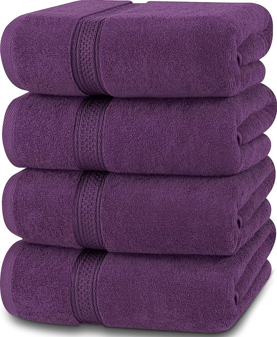 Lot de 4 serviettes de bain – 100 % Cotton Ring – Séchage Premium , très  absorbantes,... | bol