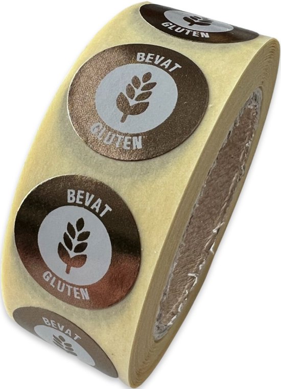 Bevat gluten allergenen sticker op rol - 500 stuks - 20mm - HACCP ...