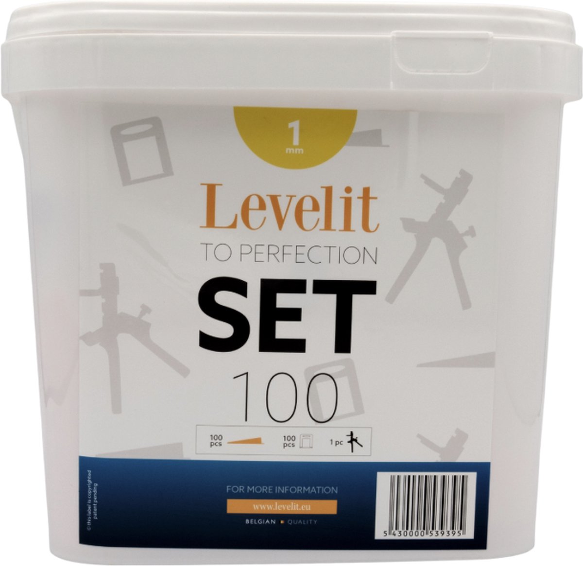 Levelit - Tegels Levelling Systeem Set - 1mm - 100 stuks