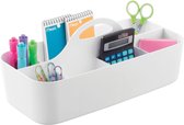 Bureau-organizer - voor kantoorbenodigdheden, scharen, pennen, potloden, notitieblokken, markeerstiften, plakband - groot - wit